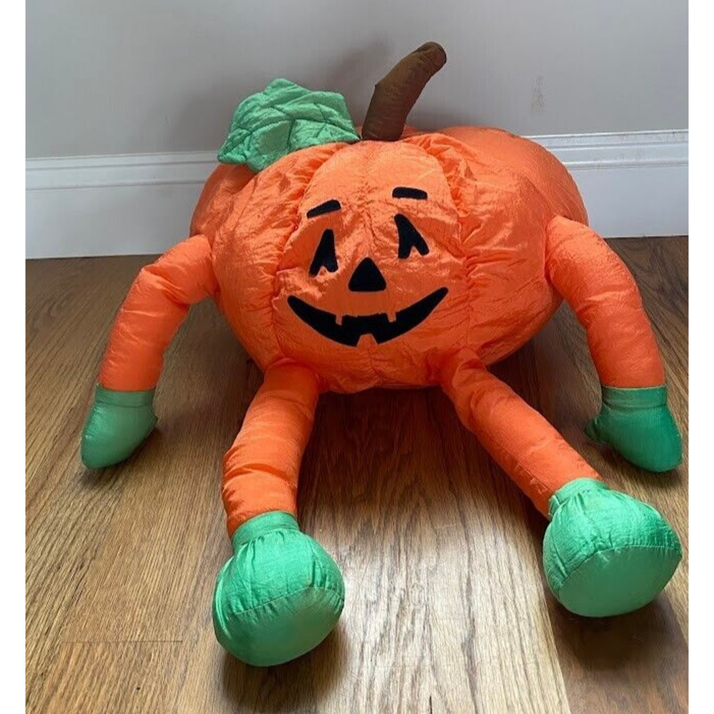 Halloween Pumpkin 90’s Puffy Parachute Nylon Stuffed 14” Plush Long Legs